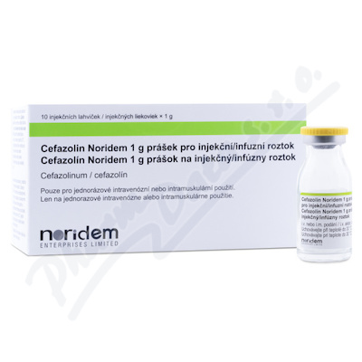 Cefazolin Noridem 1g inj/inf.plv.sol.10