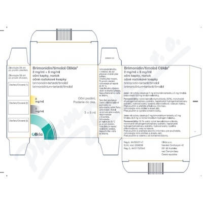 Brimonidin/timolol Olikla 2mg+5mg/ml oph.gtt.3x5ml