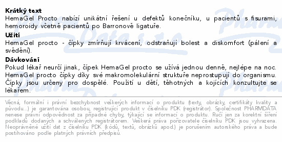 HemaGel PROCTO čípky 5ks