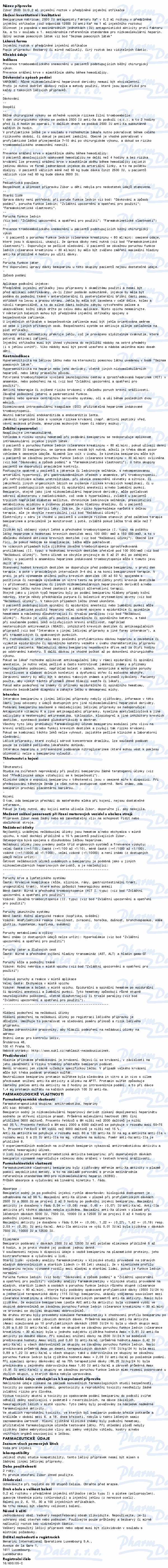 Zibor 2500IU/0.2ml inj.sol.isp.10x0.2ml