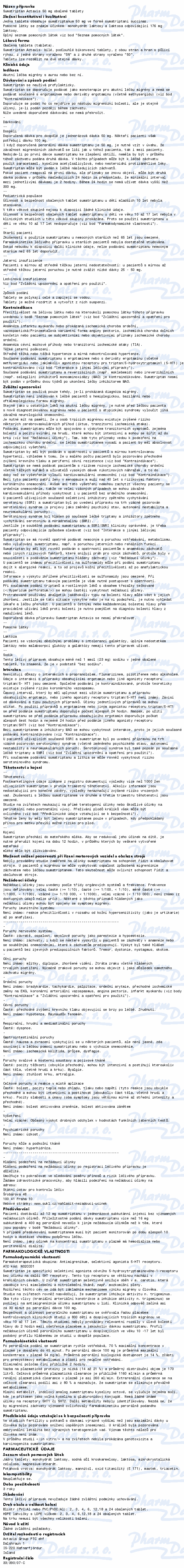 Sumatriptan Actavis 50mg tbl.obd.6 I
