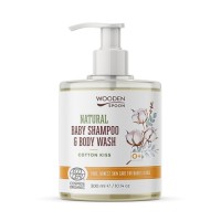 Wooden Spoon Bio dětský gel / šampon 2v1 Cotton Kiss 300 ml