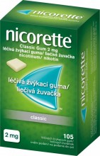 Nicorette Classic Gum 2mg léčivé žvýkací gumy 105ks
