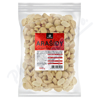 Allnature Arašídy Pražené Loupané Nesolené 1000g