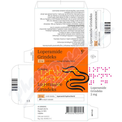 Loperamide Grindeks 2 mg tvrdé tobolky 20