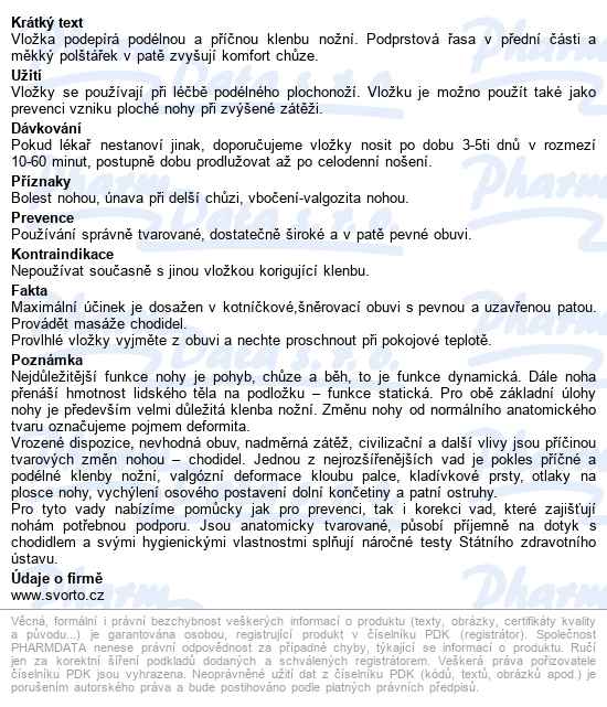 Svorto 052 Vložky Ortopedické Pánské Vel.45 - popis