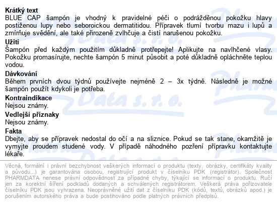 Bluecap šampón 150ml - popis