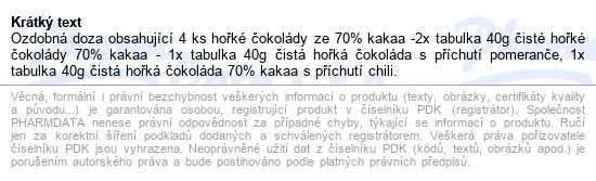 Hd Kolekce Hořkých čokolád Plech 120g - popis