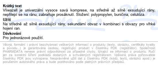 Vliwazell - Nesterilní Komprese, 10 Cm X 20 Cm kombinovaná savá - popis