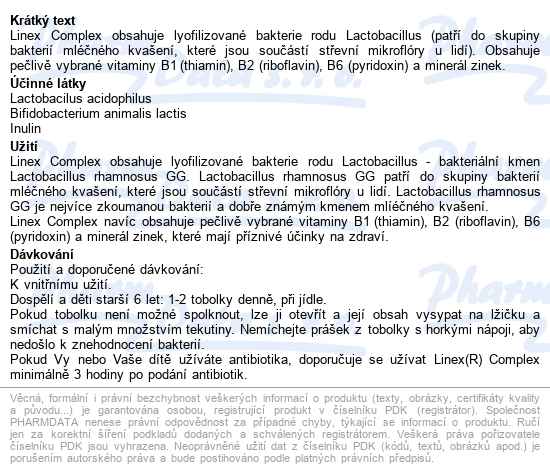 Linex Complex Cps.14 - popis