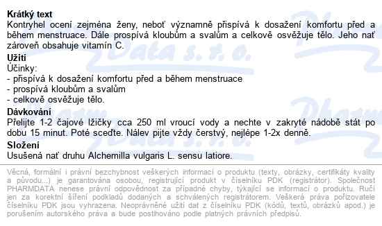 Allnature čaj Kontryhel Nať 250g - popis
