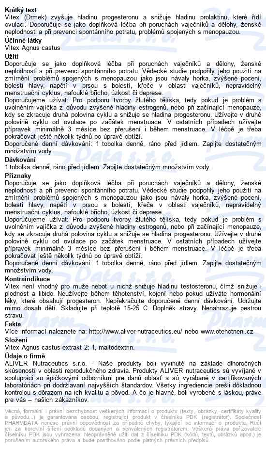 Aliver Drmek Obecný Cps.90 - popis