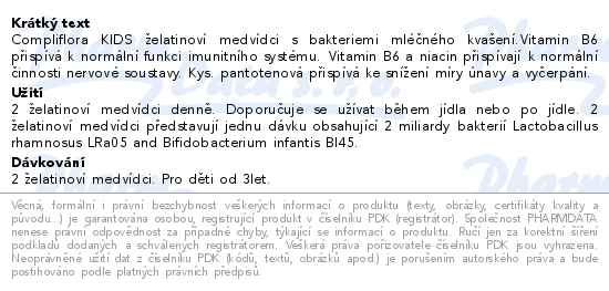Compliflora Kids želatinoví medvídci od 3 let 60 ks - popis