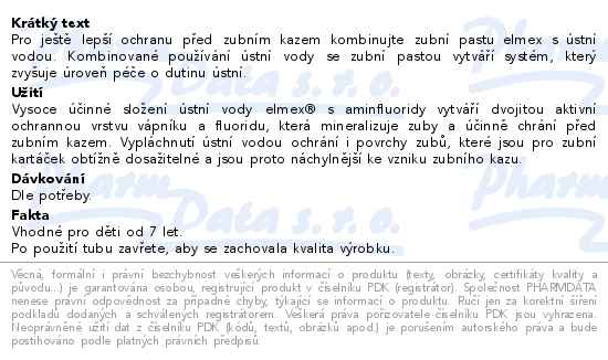 Elmex Caries Protection ústní voda 400 ml + zubní pasta 75 ml - popis