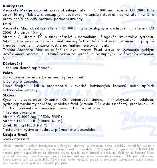 Ascorvita Max 60 tablet - popis