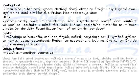 Pruban Neo elastický hadicový obvaz č.3 25m 10-40cm - popis
